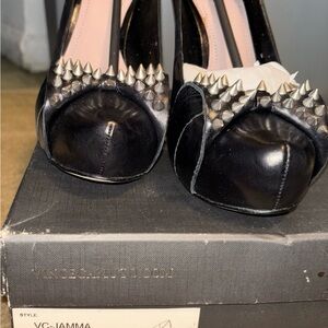 Vince Camuto Black Spiked Heels, Size 8